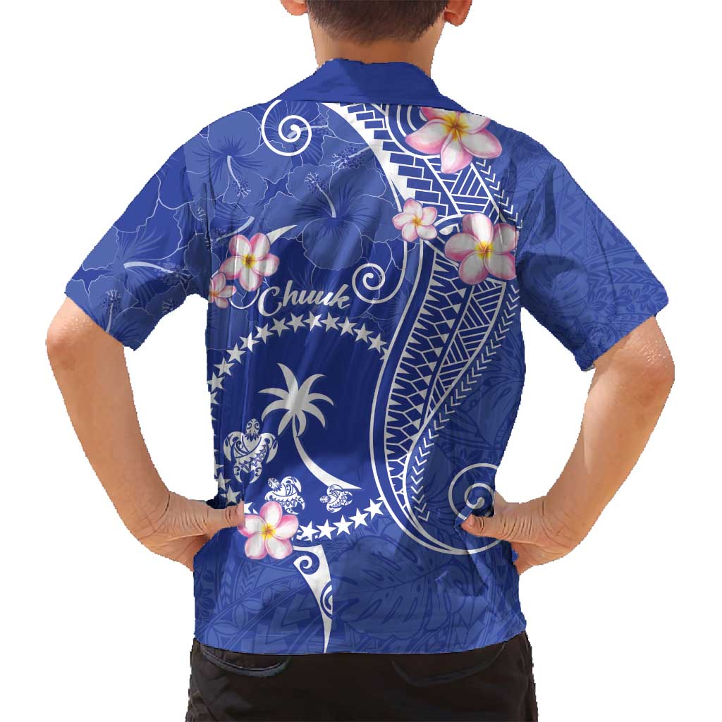 FSM Chuuk Constitution Day Family Matching Tank Maxi Dress and Hawaiian Shirt Frangipani Flowers Polynesian Curves Style LT14 - Polynesian Pride