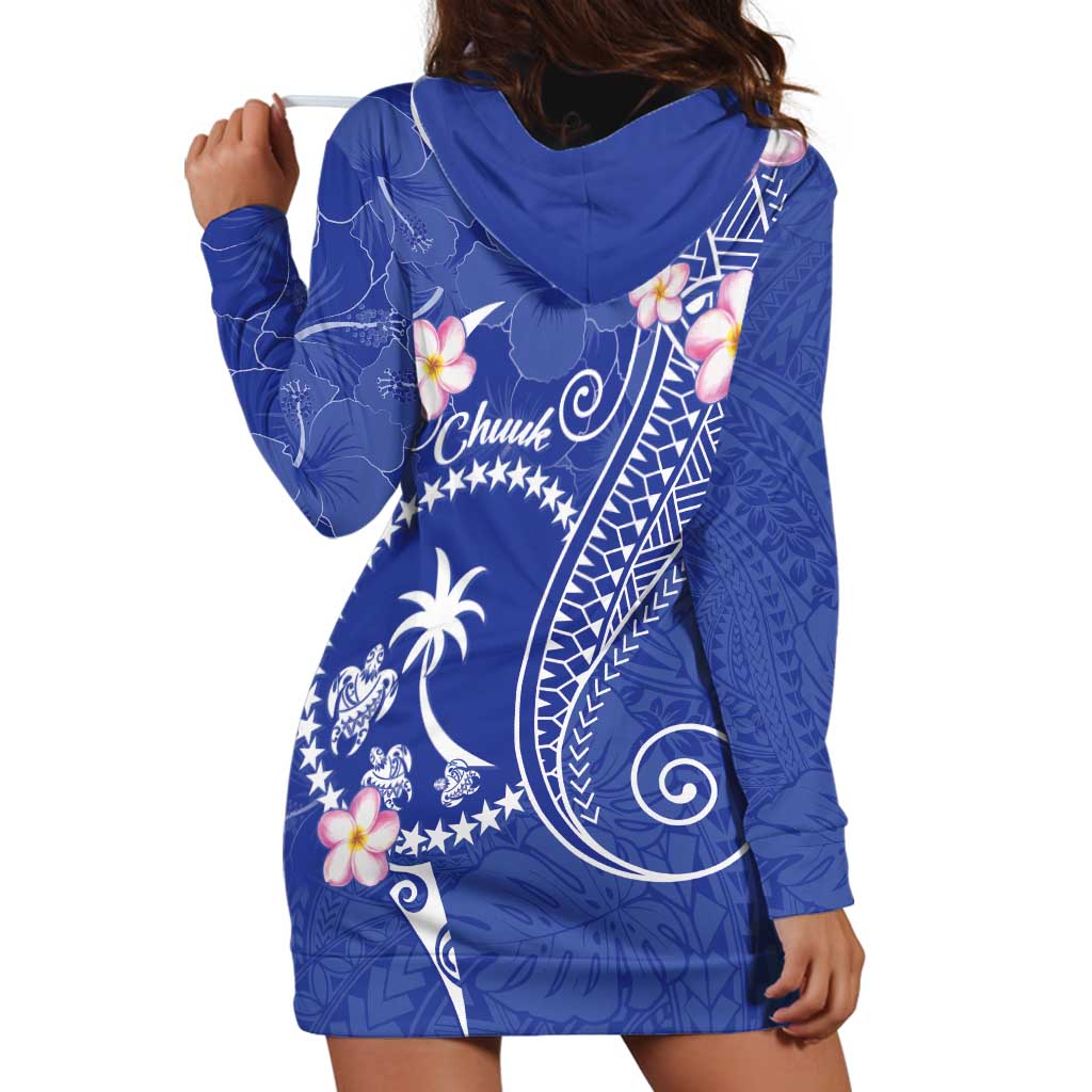 FSM Chuuk Constitution Day Hoodie Dress Frangipani Flowers Polynesian Curves Style LT14 - Polynesian Pride