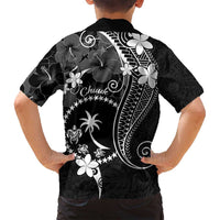 FSM Chuuk Family Matching Summer Maxi Dress and Hawaiian Shirt Turtle Tropical Flowers Polynesian - Black LT14 - Polynesian Pride