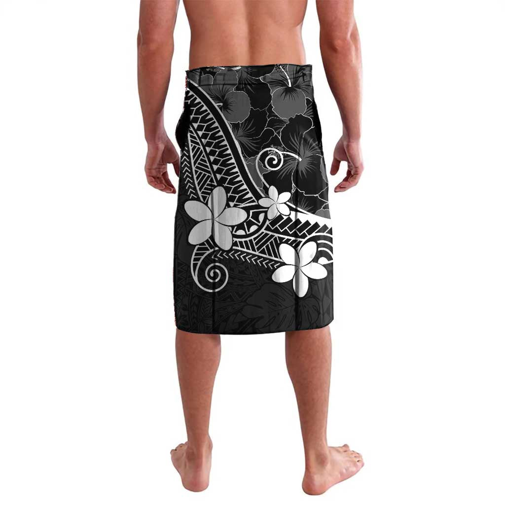 FSM Chuuk Lavalava Turtle Tropical Flowers Polynesian - Black