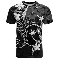 FSM Chuuk T Shirt Turtle Tropical Flowers Polynesian - Black LT14 Black - Polynesian Pride