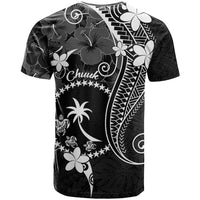 FSM Chuuk T Shirt Turtle Tropical Flowers Polynesian - Black LT14 - Polynesian Pride