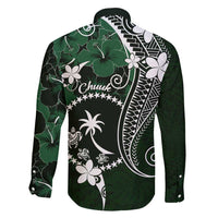 FSM Chuuk Family Matching Mermaid Dress and Hawaiian Shirt Turtle Tropical Flowers Polynesian - Green LT14 - Polynesian Pride