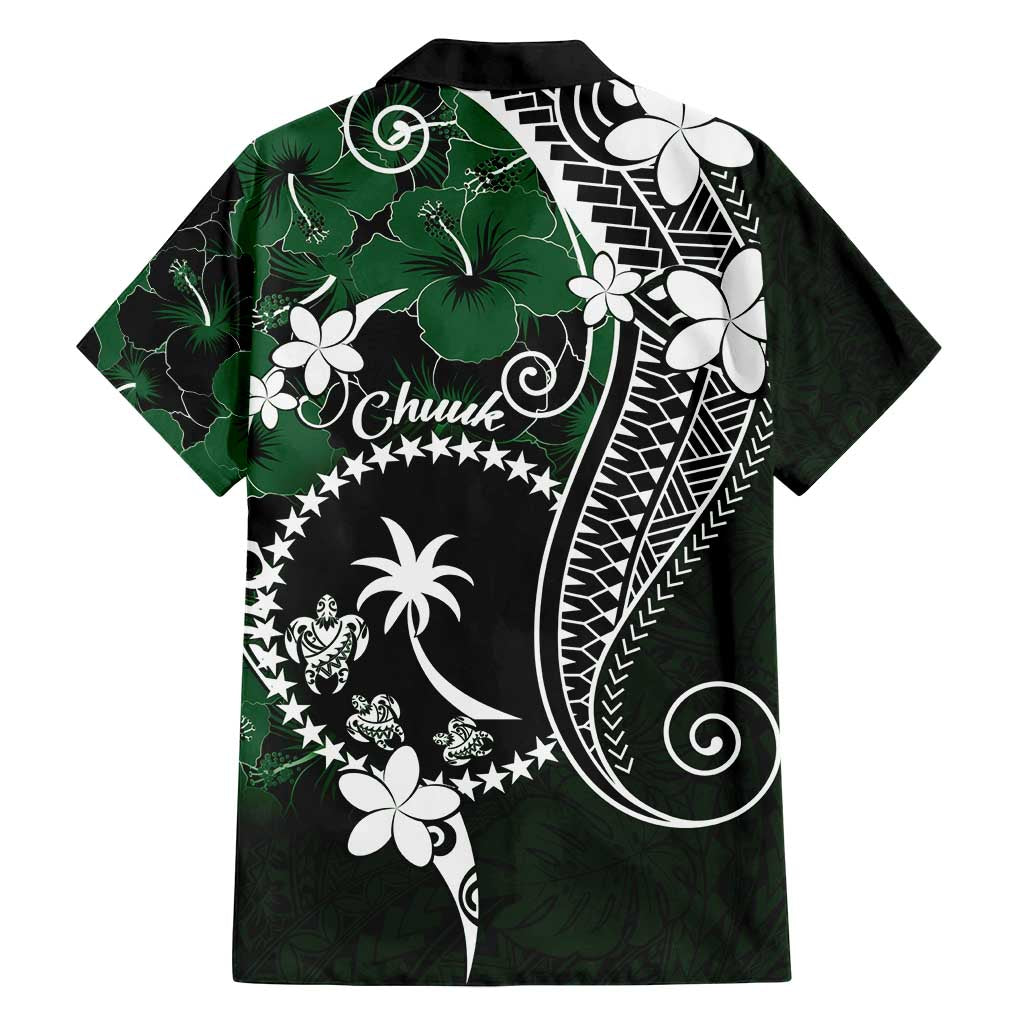 FSM Chuuk Family Matching Summer Maxi Dress and Hawaiian Shirt Turtle Tropical Flowers Polynesian - Green LT14 - Polynesian Pride
