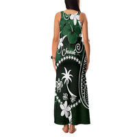 FSM Chuuk Family Matching Tank Maxi Dress and Hawaiian Shirt Turtle Tropical Flowers Polynesian - Green LT14 - Polynesian Pride