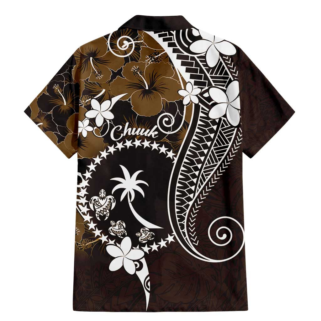 FSM Chuuk Family Matching Mermaid Dress and Hawaiian Shirt Turtle Tropical Flowers Polynesian - Brown LT14 - Polynesian Pride