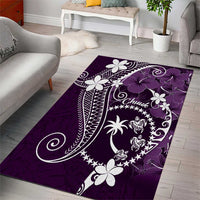 FSM Chuuk Area Rug Turtle Tropical Flowers Polynesian - Purple LT14 - Polynesian Pride