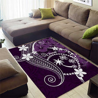 FSM Chuuk Area Rug Turtle Tropical Flowers Polynesian - Purple LT14 - Polynesian Pride