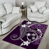 FSM Chuuk Area Rug Turtle Tropical Flowers Polynesian - Purple LT14 - Polynesian Pride