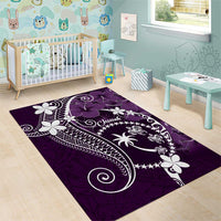 FSM Chuuk Area Rug Turtle Tropical Flowers Polynesian - Purple LT14 - Polynesian Pride