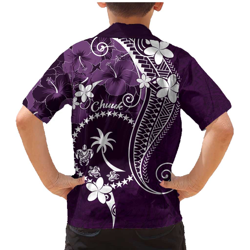 FSM Chuuk Family Matching Mermaid Dress and Hawaiian Shirt Turtle Tropical Flowers Polynesian - Purple LT14 - Polynesian Pride