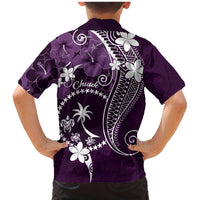 FSM Chuuk Family Matching Mermaid Dress and Hawaiian Shirt Turtle Tropical Flowers Polynesian - Purple LT14 - Polynesian Pride