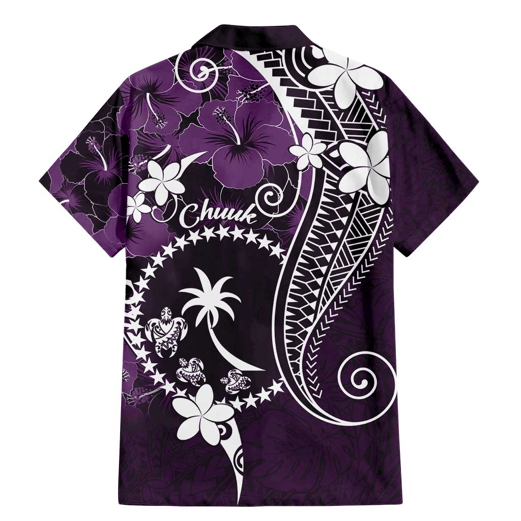 FSM Chuuk Family Matching Mermaid Dress and Hawaiian Shirt Turtle Tropical Flowers Polynesian - Purple LT14 - Polynesian Pride