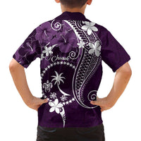 FSM Chuuk Family Matching Summer Maxi Dress and Hawaiian Shirt Turtle Tropical Flowers Polynesian - Purple LT14 - Polynesian Pride