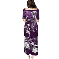 FSM Chuuk Puletasi Turtle Tropical Flowers Polynesian - Purple LT14 - Polynesian Pride