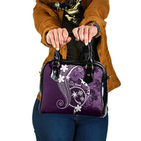 FSM Chuuk Shoulder Handbag Turtle Tropical Flowers Polynesian - Purple LT14 One Size Purple - Polynesian Pride