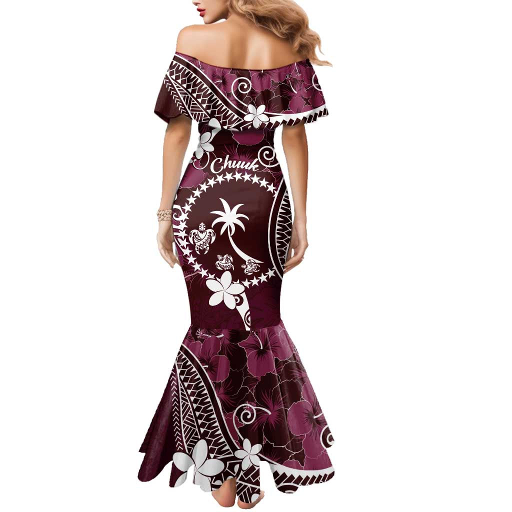 FSM Chuuk Family Matching Mermaid Dress and Hawaiian Shirt Turtle Tropical Flowers Polynesian - Pink LT14 - Polynesian Pride