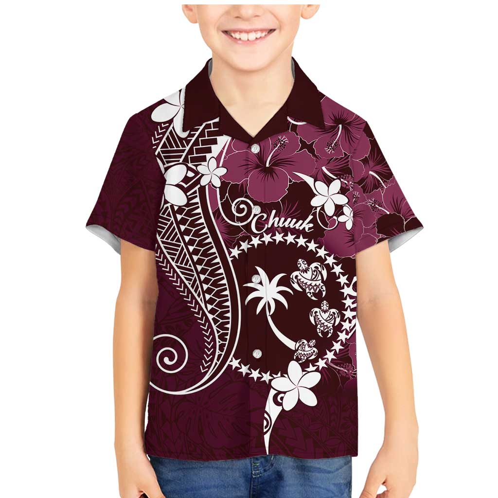 FSM Chuuk Family Matching Mermaid Dress and Hawaiian Shirt Turtle Tropical Flowers Polynesian - Pink LT14 Son's Shirt Pink - Polynesian Pride