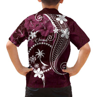 FSM Chuuk Family Matching Off Shoulder Short Dress and Hawaiian Shirt Turtle Tropical Flowers Polynesian - Pink LT14 - Polynesian Pride