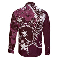 FSM Chuuk Family Matching Puletasi and Hawaiian Shirt Turtle Tropical Flowers Polynesian - Pink LT14 - Polynesian Pride