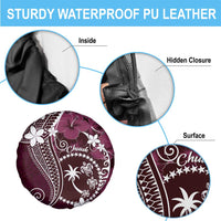 FSM Chuuk Spare Tire Cover Turtle Tropical Flowers Polynesian - Pink