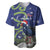 Personalized New Zealand Pukeko Christmas Baseball Jersey Meri Kirihimete Taniko Ponga Koru Blue - Polynesian Pride