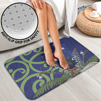 Personalized New Zealand Pukeko Christmas Bathroom Set Meri Kirihimete Taniko Ponga Koru Blue - Polynesian Pride