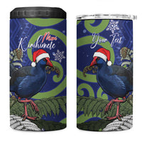 Personalized New Zealand Pukeko Christmas 4 in 1 Can Cooler Tumbler Meri Kirihimete Taniko Ponga Koru Blue LT14 One Size: 16 oz Blue - Polynesian Pride