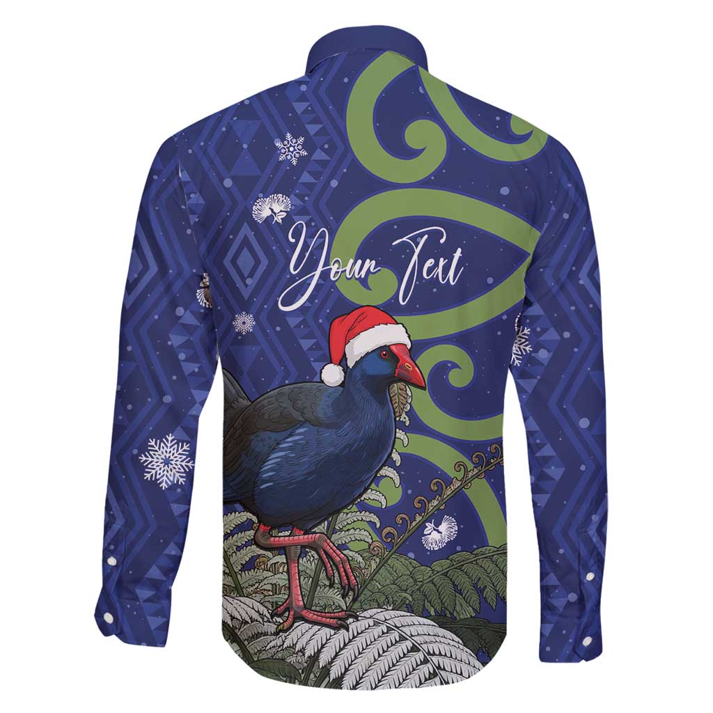 Personalized New Zealand Pukeko Christmas Family Matching Summer Maxi Dress and Hawaiian Shirt Meri Kirihimete Taniko Ponga Koru Blue LT14 - Polynesian Pride