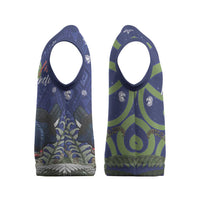 Personalized New Zealand Pukeko Christmas Knitted V-Neck Vest Meri Kirihimete Taniko Ponga Koru Blue LT14 - Polynesian Pride