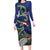 Personalized New Zealand Pukeko Christmas Long Sleeve Bodycon Dress Meri Kirihimete Taniko Ponga Koru Blue - Polynesian Pride