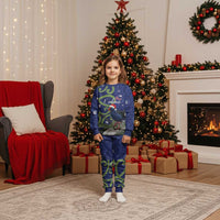 Personalized New Zealand Pukeko Christmas Pajama Set Meri Kirihimete Taniko Ponga Koru Blue - Polynesian Pride