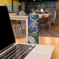 Personalized New Zealand Pukeko Christmas Skinny Tumbler Meri Kirihimete Taniko Ponga Koru Blue LT14 - Polynesian Pride