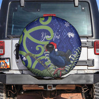 Personalized New Zealand Pukeko Christmas Spare Tire Cover Meri Kirihimete Taniko Ponga Koru Blue LT14 Blue - Polynesian Pride