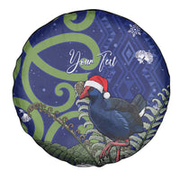Personalized New Zealand Pukeko Christmas Spare Tire Cover Meri Kirihimete Taniko Ponga Koru Blue LT14 - Polynesian Pride