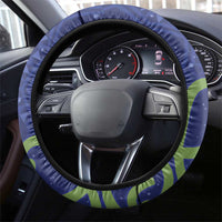 New Zealand Pukeko Christmas Steering Wheel Cover Meri Kirihimete Taniko Ponga Koru Blue LT14 - Polynesian Pride