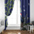 Personalized New Zealand Pukeko Christmas Window Curtain Meri Kirihimete Taniko Ponga Koru Blue - Polynesian Pride