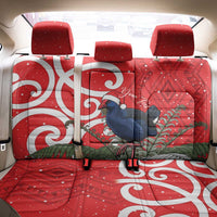 Personalized New Zealand Pukeko Christmas Back Car Seat Cover Meri Kirihimete Taniko Ponga Koru Red LT14 - Polynesian Pride