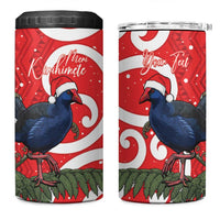 Personalized New Zealand Pukeko Christmas 4 in 1 Can Cooler Tumbler Meri Kirihimete Taniko Ponga Koru Red LT14 One Size: 16 oz Red - Polynesian Pride