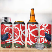 Personalized New Zealand Pukeko Christmas 4 in 1 Can Cooler Tumbler Meri Kirihimete Taniko Ponga Koru Red LT14 - Polynesian Pride