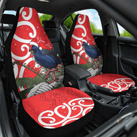 Personalized New Zealand Pukeko Christmas Car Seat Cover Meri Kirihimete Taniko Ponga Koru Red LT14 One Size Red - Polynesian Pride
