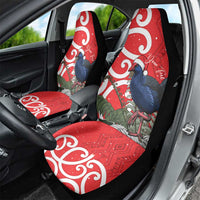 Personalized New Zealand Pukeko Christmas Car Seat Cover Meri Kirihimete Taniko Ponga Koru Red LT14 - Polynesian Pride