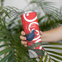 Personalized New Zealand Pukeko Christmas Skinny Tumbler Meri Kirihimete Taniko Ponga Koru Red LT14 - Polynesian Pride