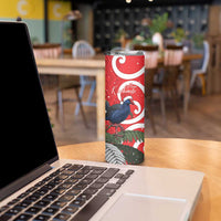 Personalized New Zealand Pukeko Christmas Skinny Tumbler Meri Kirihimete Taniko Ponga Koru Red LT14 - Polynesian Pride