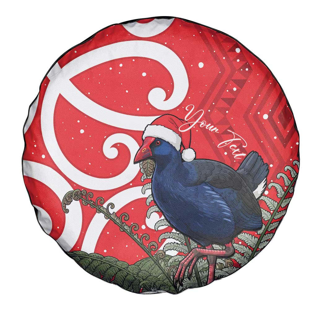 Personalized New Zealand Pukeko Christmas Spare Tire Cover Meri Kirihimete Taniko Ponga Koru Red LT14 - Polynesian Pride