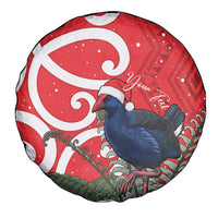 Personalized New Zealand Pukeko Christmas Spare Tire Cover Meri Kirihimete Taniko Ponga Koru Red LT14 - Polynesian Pride