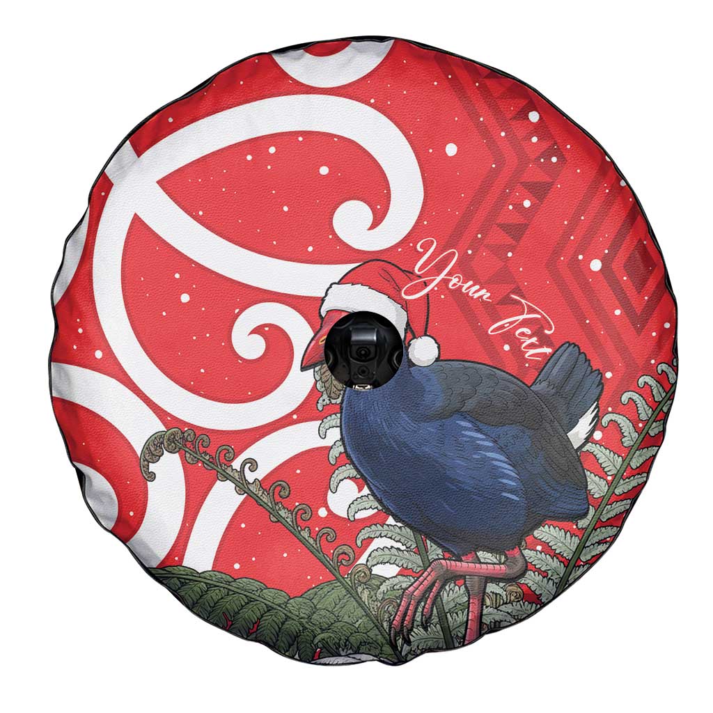 Personalized New Zealand Pukeko Christmas Spare Tire Cover Meri Kirihimete Taniko Ponga Koru Red LT14 - Polynesian Pride