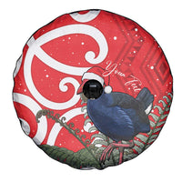 Personalized New Zealand Pukeko Christmas Spare Tire Cover Meri Kirihimete Taniko Ponga Koru Red LT14 - Polynesian Pride