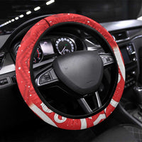 New Zealand Pukeko Christmas Steering Wheel Cover Meri Kirihimete Taniko Ponga Koru Red LT14 Universal Fit Red - Polynesian Pride