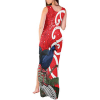 Personalized New Zealand Pukeko Christmas Tank Maxi Dress Meri Kirihimete Taniko Ponga Koru Red LT14 - Polynesian Pride